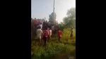 A grab from a video showing a mob chasing three cattle thieves in a village near Bareilly’s Aonla town. The trio were finally rescued and taken into custody when a deputy superintendent of police-rank officer and the Aonla circle officer (CO) reached the spot with personnel from three police stations. (Sourced) A grab from a video showing a mob chasing three cattle thieves in a village near Bareilly’s Aonla town. The trio were finally rescued and taken into custody when a deputy superintendent of police-rank officer and the Aonla circle officer (CO) reached the spot with personnel from three police stations. (Sourced)