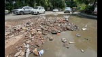 Commuters say potholes on the Lodhi Club Road hinder traffic, lead to frequent accidents. (Gurpreet Singh/HT) Commuters say potholes on the Lodhi Club Road hinder traffic, lead to frequent accidents. (Gurpreet Singh/HT)