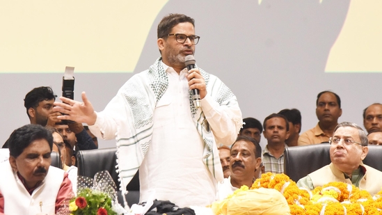 Jan Suraaj founder Prashant Kishor questioned RJD on the lack of Muslim candidates in assembly elections (Photo by Santosh Kumar/ Hindustan Times)