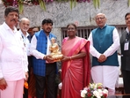 President Droupadi Murmu at Chaitya Bhoomi during her visit. (Yogesh Naik) President Droupadi Murmu at Chaitya Bhoomi during her visit. (Yogesh Naik)
