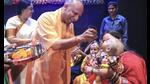 Chief minister Yogi Adityanath during an event organised for the inauguration of anganwadi buildings and transfer of funds to the accounts of anganwadi workers and assistants and the launch of ‘Bal Bhog Portal’ under National Nutrition Month-2024, in Lucknow, Wednesday. (PTI Photo) Chief minister Yogi Adityanath during an event organised for the inauguration of anganwadi buildings and transfer of funds to the accounts of anganwadi workers and assistants and the launch of ‘Bal Bhog Portal’ under National Nutrition Month-2024, in Lucknow, Wednesday. (PTI Photo)