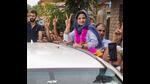 Iltija Mufti after filing her nomination for the assembly elections. (PTI) Iltija Mufti after filing her nomination for the assembly elections. (PTI)