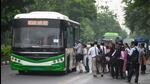 These e-buses will operate on 13 routes in Noida, nine in Greater Noida, and five in Yamuna Expressway region. (Sunil Ghosh/HT Photo) These e-buses will operate on 13 routes in Noida, nine in Greater Noida, and five in Yamuna Expressway region. (Sunil Ghosh/HT Photo)