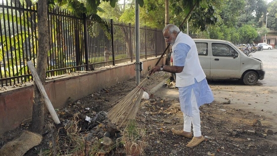Officially launched on October 2, 2014, by the Narendra Modi government, the 'Swachh Bharat Mission' is aimed at cleaning the country's streets, roads and infrastructure Officially launched on October 2, 2014, by the Narendra Modi government, the 'Swachh Bharat Mission' is aimed at cleaning the country's streets, roads and infrastructure