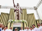 Rahul Gandhi on Thursday said that Prime Minister Narendra Modi should apologise to every person in Maharashtra for the collapse of Chhatrapati Shivaji Maharaj’s statue in Malvan. (HT) Rahul Gandhi on Thursday said that Prime Minister Narendra Modi should apologise to every person in Maharashtra for the collapse of Chhatrapati Shivaji Maharaj’s statue in Malvan. (HT)