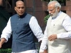 Defence minister Rajnath Singh with Prime Minister Narendra Modi. Defence minister Rajnath Singh with Prime Minister Narendra Modi.