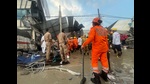 A rescue operation underway in Lucknow’s Transport Nagar on Sunday (HT) A rescue operation underway in Lucknow’s Transport Nagar on Sunday (HT)