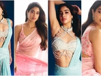 Janhvi Kapoor is here to steal hearts in her breathtaking ‘apsara avatar.’ As she promotes her upcoming movie, Devara: Part 1, her glamorous ethnic outfits are creating a buzz on social media. From blush pink saree to an ice blue beaded drape, her looks are all about elegance. Let's decode her latest looks and take some fashion notes.(Instagram/@janhvikapoor) Janhvi Kapoor is here to steal hearts in her breathtaking ‘apsara avatar.’ As she promotes her upcoming movie, Devara: Part 1, her glamorous ethnic outfits are creating a buzz on social media. From blush pink saree to an ice blue beaded drape, her looks are all about elegance. Let's decode her latest looks and take some fashion notes.(Instagram/@janhvikapoor)