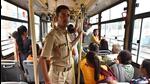 A bus marshal on duty, in 2019. (HT Archive) A bus marshal on duty, in 2019. (HT Archive)