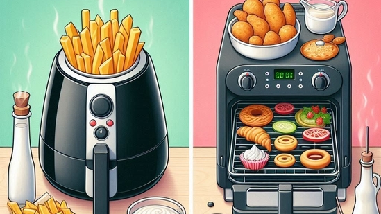 Air fryers vs OTG ovens; let’s compare to see which is the better appliance for quick baking recipes.(AI-generated)