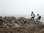 Mumbai, India. July 26, 2024: Plastic and other waste on Mahim beach after high tides. Throughout the monsoon season, trash thrown into the sea is repeatedly washed ashore by waves from the Arabian Sea. July 26, 2024. (Photo by Raju Shinde/HT Photo) Mumbai, India. July 26, 2024: Plastic and other waste on Mahim beach after high tides. Throughout the monsoon season, trash thrown into the sea is repeatedly washed ashore by waves from the Arabian Sea. July 26, 2024. (Photo by Raju Shinde/HT Photo)