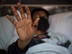 A patient showing his hand with a sore caused by an infection of the monkeypox virus, in the isolation area for monkeypox patients at the Arzobispo Loayza hospital, in Lima, Peru. (Photo by Ernesto BENAVIDES / AFP) A patient showing his hand with a sore caused by an infection of the monkeypox virus, in the isolation area for monkeypox patients at the Arzobispo Loayza hospital, in Lima, Peru. (Photo by Ernesto BENAVIDES / AFP)