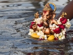 After the 10 days of revelry and worship, devotees immerse the idol of Ganpati Bappa on Ganesh Visarjan. After the 10 days of revelry and worship, devotees immerse the idol of Ganpati Bappa on Ganesh Visarjan.