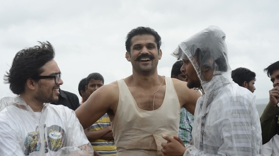 Sohum Shah on the set of Tumbbad.