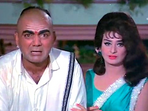 Mehmood and Saira Banu in a still from Padosan. Mehmood and Saira Banu in a still from Padosan.