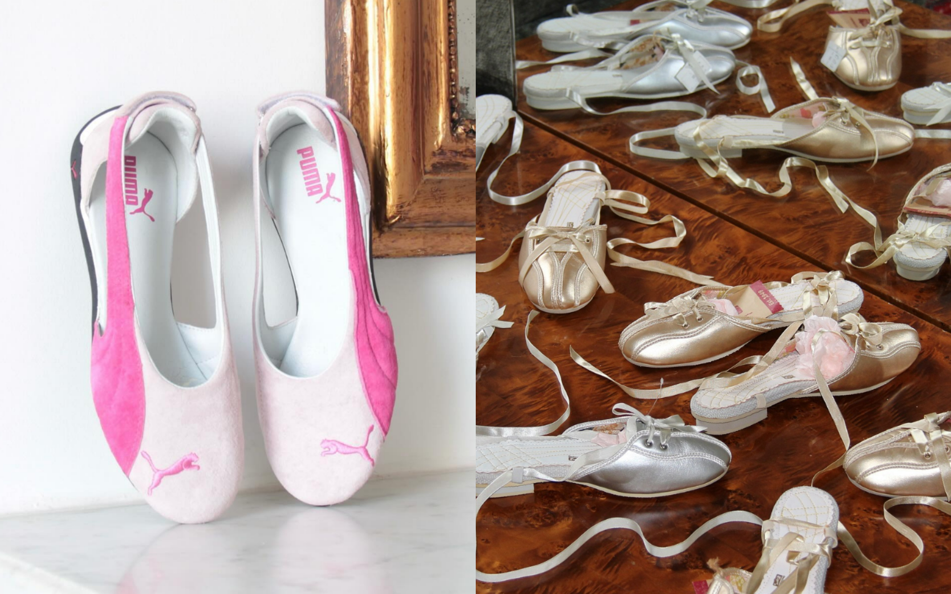(left to right) Archival Pumas and the Onitsuka Tiger “Ensemble 59” Ballet Flats (left to right) Archival Pumas and the Onitsuka Tiger “Ensemble 59” Ballet Flats