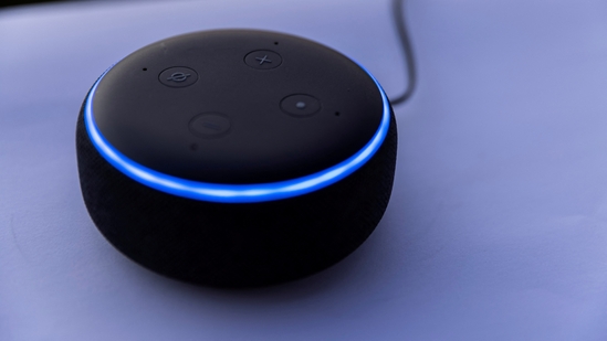 Amazon's DOT Alexa device is shown in this picture illustration.(REUTERS)