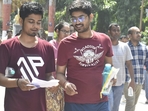 Candidates are seen discussing after appearing for the UPSC Civil Services Main Examination 2024 at College of Commerce in Patna.(Santosh Kumar) Candidates are seen discussing after appearing for the UPSC Civil Services Main Examination 2024 at College of Commerce in Patna.(Santosh Kumar)