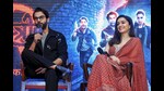 Jaipur: Actors Rajkumar Rao and Shraddha Kapoor address a press conference of film 'Stree -2', in Jaipur, Friday, Aug. 9, 2024. (PTI Photo) (PTI) Jaipur: Actors Rajkumar Rao and Shraddha Kapoor address a press conference of film 'Stree -2', in Jaipur, Friday, Aug. 9, 2024. (PTI Photo) (PTI)