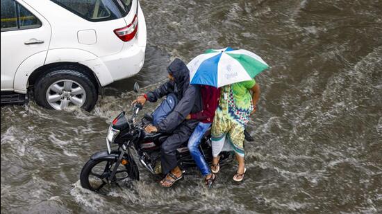 The line of monsoon withdrawal was passing through Anupgarh, Bikaner, Jodhpur, Bhuj, and Dwaraka. (PTI) The line of monsoon withdrawal was passing through Anupgarh, Bikaner, Jodhpur, Bhuj, and Dwaraka. (PTI)