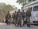 Poonch: Security officials leave for their designated polling stations ahead of the second phase of J & K Assembly polls, in Mendhar area of Poonch, Tuesday, Sept. 24, 2024. (PTI Photo) (PTI09_24_2024_000037B)(PTI) Poonch: Security officials leave for their designated polling stations ahead of the second phase of J & K Assembly polls, in Mendhar area of Poonch, Tuesday, Sept. 24, 2024. (PTI Photo) (PTI09_24_2024_000037B)(PTI)