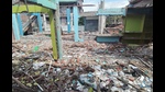 The remains of the house in Imphal. (HT Photo) The remains of the house in Imphal. (HT Photo)