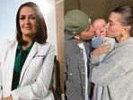 (left to right) Dr. Thaïs Aliabadi; Hailey and Justin Beiber posing with Jason Kennedy's son (left to right) Dr. Thaïs Aliabadi; Hailey and Justin Beiber posing with Jason Kennedy's son