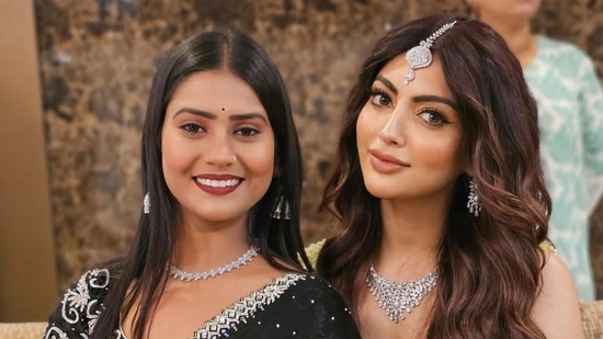 Akanksha Puri was seen with Shivani at the wedding festivties.