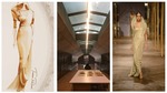 (Centre) At the Tahiliani archive. (Above left) A sketch from 2013 that helped recreate an iconic dress (above right). (Centre) At the Tahiliani archive. (Above left) A sketch from 2013 that helped recreate an iconic dress (above right).