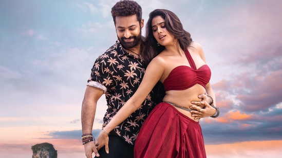 Jr NTR and Janhvi Kapoor in a still from Koratala Siva's Devara: Part 1. Jr NTR and Janhvi Kapoor in a still from Koratala Siva's Devara: Part 1.