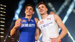 Swedish pole vaulter Armand Duplantis (L) and Norwegian hurdler Karsten Warholm pose after Duplantis won a head-to-head exhibition 100m sprint race on the sideline of the Diamond League in Zurich. (AFP) Swedish pole vaulter Armand Duplantis (L) and Norwegian hurdler Karsten Warholm pose after Duplantis won a head-to-head exhibition 100m sprint race on the sideline of the Diamond League in Zurich. (AFP)