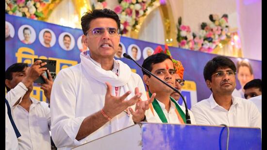 Congress leader Sachin Pilot campaigning in Gurugram on Tuesday. (PARVEEN KUMAR/ HT PHOTO) Congress leader Sachin Pilot campaigning in Gurugram on Tuesday. (PARVEEN KUMAR/ HT PHOTO)