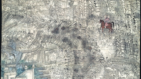 Battle of Panipat, January 14, 1761, by an anonymous artist in the Faizabad style, dated 1770. (Anonymous/Wikimedia Commons) Battle of Panipat, January 14, 1761, by an anonymous artist in the Faizabad style, dated 1770. (Anonymous/Wikimedia Commons)