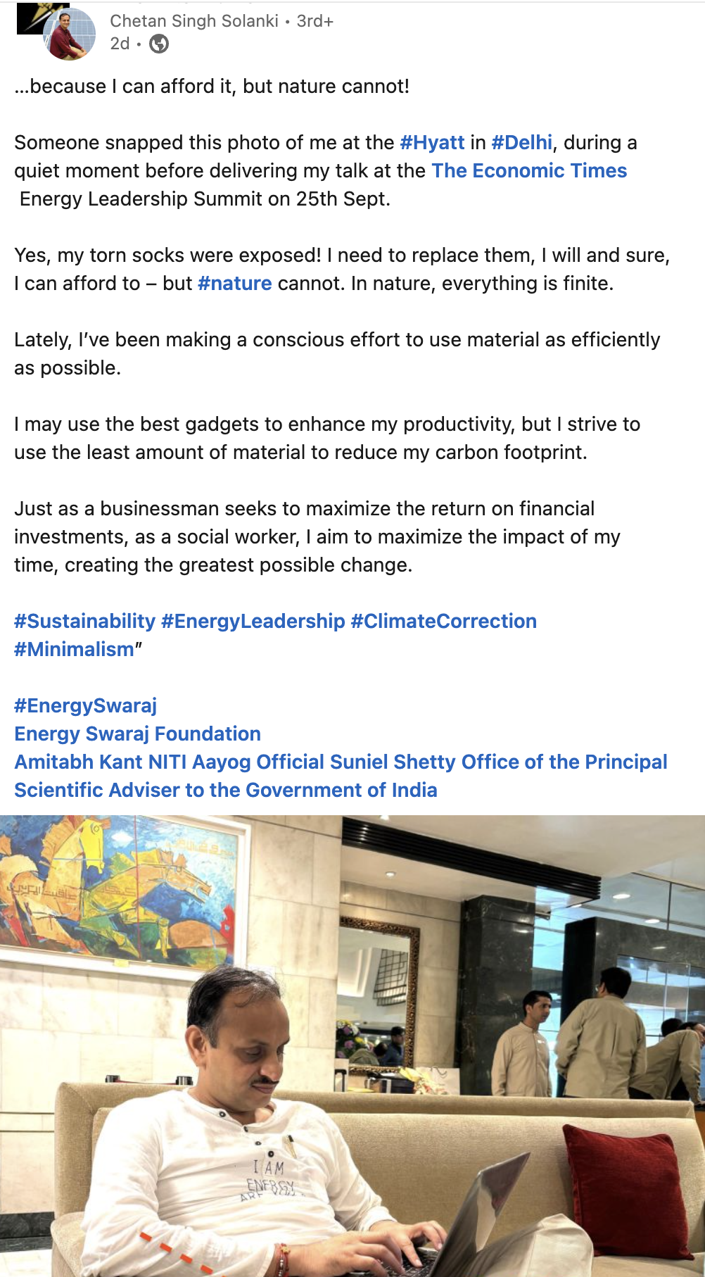 Chetan Solanki said his aim to reduce the waste he creates. Chetan Solanki said his aim to reduce the waste he creates.