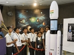 Bengaluru: Students look at a model of Chandrayaan-3 mission during the celebration of India's first National Space Day, at Jawaharlal Nehru Planetarium.(PTI file photo) Bengaluru: Students look at a model of Chandrayaan-3 mission during the celebration of India's first National Space Day, at Jawaharlal Nehru Planetarium.(PTI file photo)
