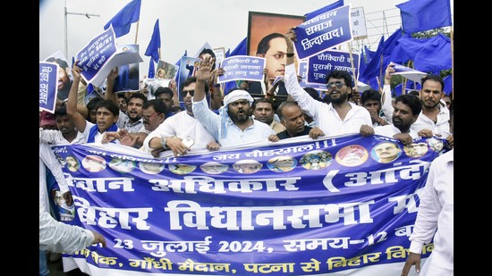 While discussing Dalit voting behaviour in the state, keep in mind that Dalits are not a homogeneous category (Photo by Santosh Kumar/ Hindustan Times) While discussing Dalit voting behaviour in the state, keep in mind that Dalits are not a homogeneous category (Photo by Santosh Kumar/ Hindustan Times)