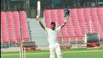 Abhimanyu Easwaran celebrates his century on Day 3 of Irani Cup, in Lucknow on Thursday. (Deepak Gupta/HT) Abhimanyu Easwaran celebrates his century on Day 3 of Irani Cup, in Lucknow on Thursday. (Deepak Gupta/HT)
