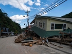 A damaged structure is seen in downtown Chimney Rock, North Carolina, October 2, 2024, after the passage of Hurricane Helene. The death toll from powerful storm Helene, which battered the southeastern United States, has climbed to more than 155, authorities said on October 1, as President Joe Biden and Vice President Kamala Harris surveyed the damage. (AFP) A damaged structure is seen in downtown Chimney Rock, North Carolina, October 2, 2024, after the passage of Hurricane Helene. The death toll from powerful storm Helene, which battered the southeastern United States, has climbed to more than 155, authorities said on October 1, as President Joe Biden and Vice President Kamala Harris surveyed the damage. (AFP)