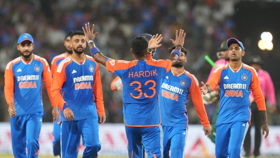 Hardik Pandya provided the perfect finish to an utterly ruthless performance from India in Gwalior as they beat Bangladesh in the first T20I by seven wickets. Bangladesh were blown away for 127 runs and India chased it down in just 11.5 overs, with Pandya smashing the runs with back-to-back fours and a six. (PTI)