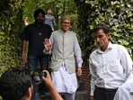 Omar Abdullah, a likely contender for the chief minister's position after winning in both Budgam and Ganderbal, expressed his gratitude to the voters for their support.(Waseem Andrabi/HT Photo) Omar Abdullah, a likely contender for the chief minister's position after winning in both Budgam and Ganderbal, expressed his gratitude to the voters for their support.(Waseem Andrabi/HT Photo)
