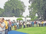 Jamshedpur, Oct 10 (ANI): Employees of Tata Company pay tributes to Ratan Tata, Chairman Emeritus, Tata Sons, who passed away at the age of 86, in Jamshedpur on Thursday. (ANI Photo) (Somnath Sen) Jamshedpur, Oct 10 (ANI): Employees of Tata Company pay tributes to Ratan Tata, Chairman Emeritus, Tata Sons, who passed away at the age of 86, in Jamshedpur on Thursday. (ANI Photo) (Somnath Sen)