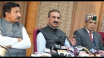 Himachal CM Sukhvinder Singh Sukhu addressing a press conference in Shimla on Friday. (Deepak Sansta/HT) Himachal CM Sukhvinder Singh Sukhu addressing a press conference in Shimla on Friday. (Deepak Sansta/HT)