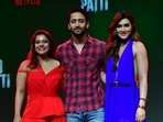 Kajol, Shaheer Shaikh and Kriti Sanon are all smiles as they pose together at the trailer launch of Do Patti. 