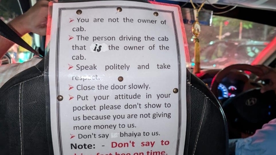 A cab driver's list of six rules for passengers has gone viral on Reddit. A cab driver's list of six rules for passengers has gone viral on Reddit.