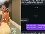 The image shows the woman’s backless dress that prompted a series of rude messages from a man. (Threads/@thediazjo) The image shows the woman’s backless dress that prompted a series of rude messages from a man. (Threads/@thediazjo)