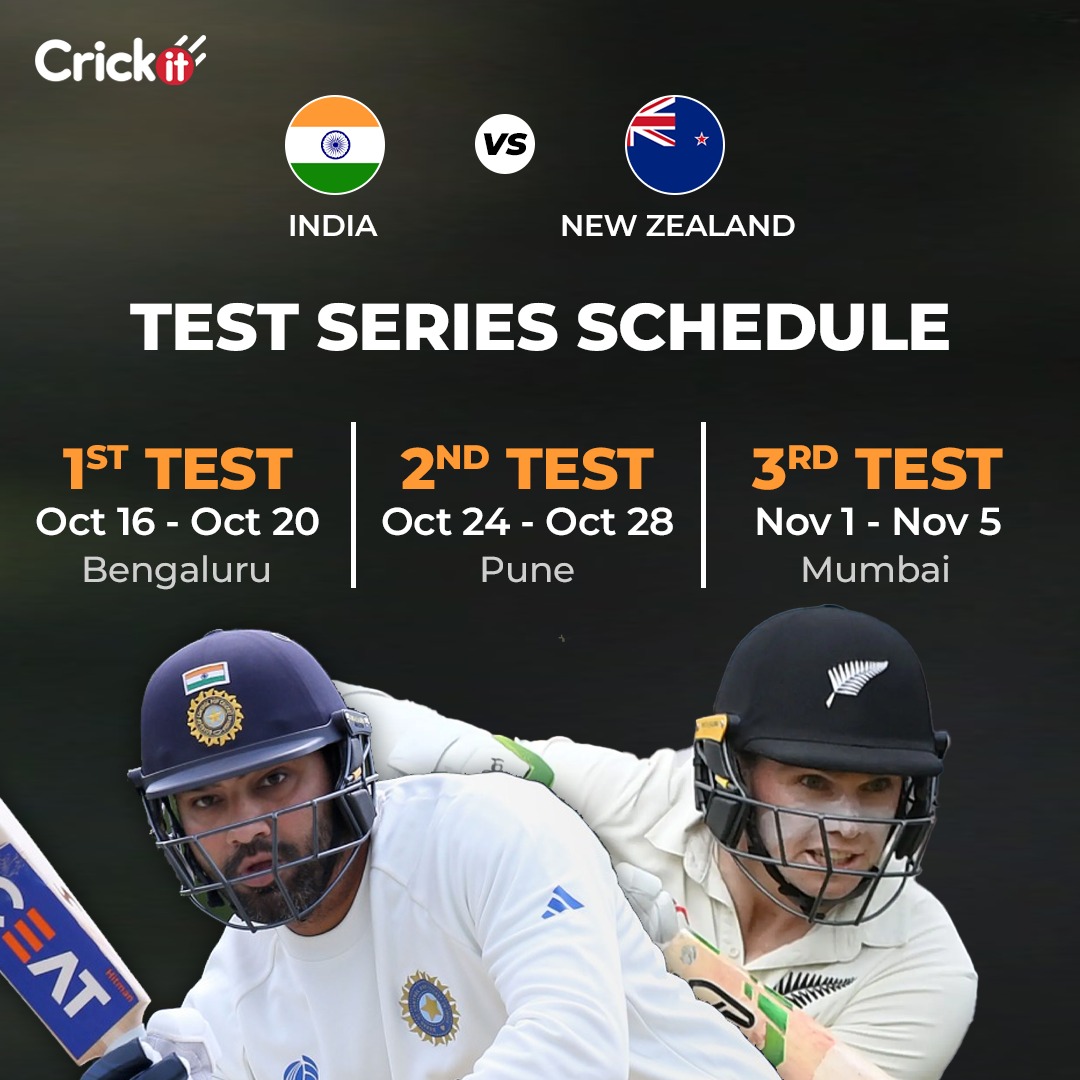 India vs New Zealand Test series schedule India vs New Zealand Test series schedule