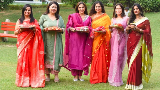 Karwa Chauth festival is being celebrated in various parts of India. Here are some glimpses of the festivities.(Photo by Parveen Kumar/Hindustan Times)