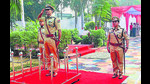 Commissioner of police Kuldeep Singh Chahal pays tributes to the bravehearts at commemoration day event in Ludhiana on Monday. (HT Photo) Commissioner of police Kuldeep Singh Chahal pays tributes to the bravehearts at commemoration day event in Ludhiana on Monday. (HT Photo)