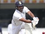 Rohit Sharma plays a shot during the first day of the third Test match against South Africa in Ranchi.(AP Photo) Rohit Sharma plays a shot during the first day of the third Test match against South Africa in Ranchi.(AP Photo)