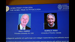 FILE PHOTO: John J Hopfield and Geoffrey E Hinton are awarded this year's Nobel Prize in Physics, announced at a press conference at the Royal Swedish Academy of Sciences in Stockholm, Sweden October 8, 2024. TT News Agency/Christine Olsson (via REUTERS) FILE PHOTO: John J Hopfield and Geoffrey E Hinton are awarded this year's Nobel Prize in Physics, announced at a press conference at the Royal Swedish Academy of Sciences in Stockholm, Sweden October 8, 2024. TT News Agency/Christine Olsson (via REUTERS)